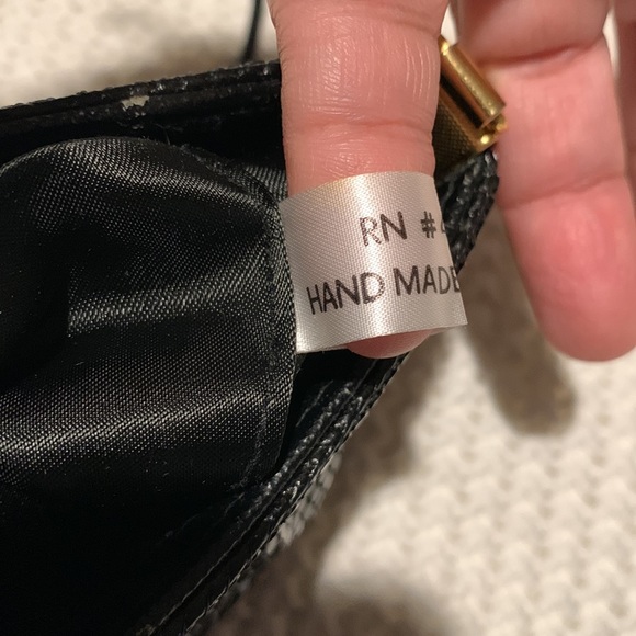 Vintage Black Mesh Bag with Coil Strap - Picture 6 of 12